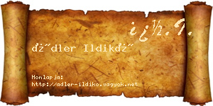Ádler Ildikó névjegykártya