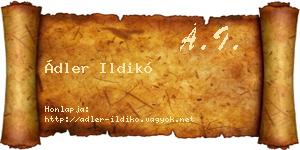 Ádler Ildikó névjegykártya